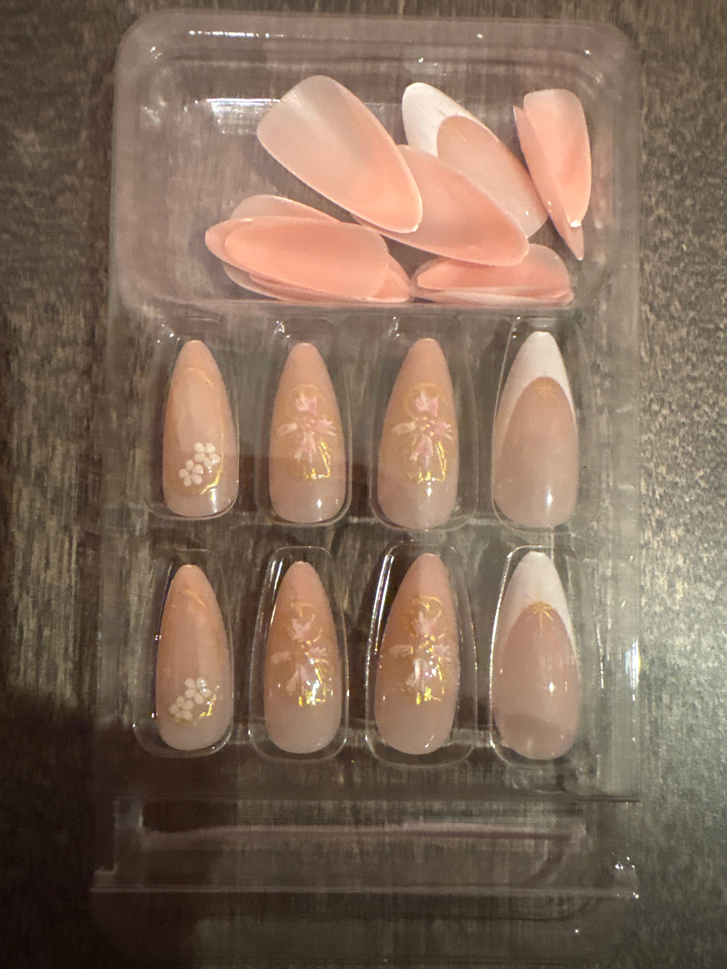 Plain white flower nails